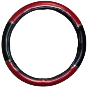 101 - Capa Para Volante Com Anel Cromado-Vermelho